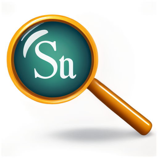 Search Engine icon with the letters only ST and a magnifying glass - icon | sticker