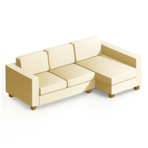 couch l shape flat isometric simple line art - icon | sticker