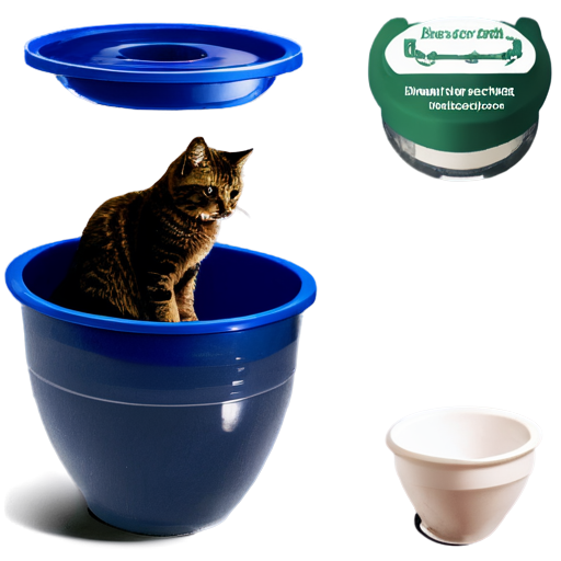 1. bowl with food for pet 2. bowl with water for pet 3. vet 4. map 5. cat toilet - icon | sticker