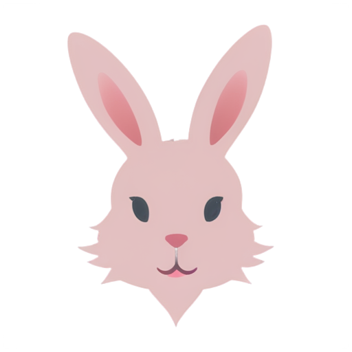 stylized pink rabbit - icon | sticker