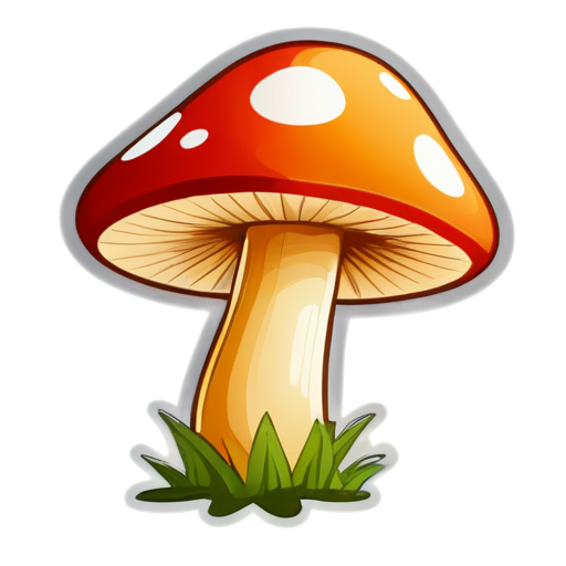 Curvey mushroom - icon | sticker