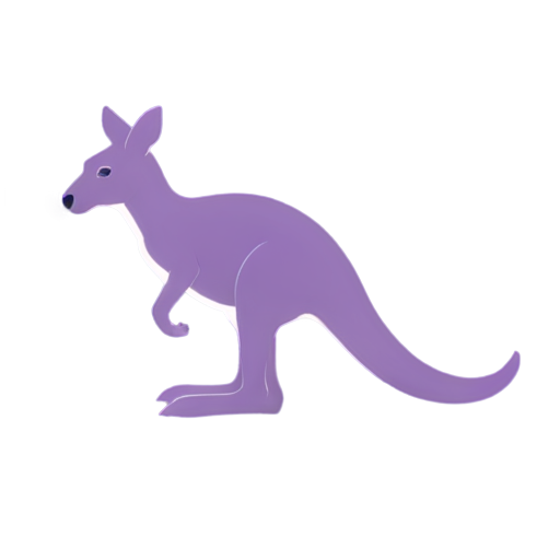 a playful purple kangaroo - icon | sticker