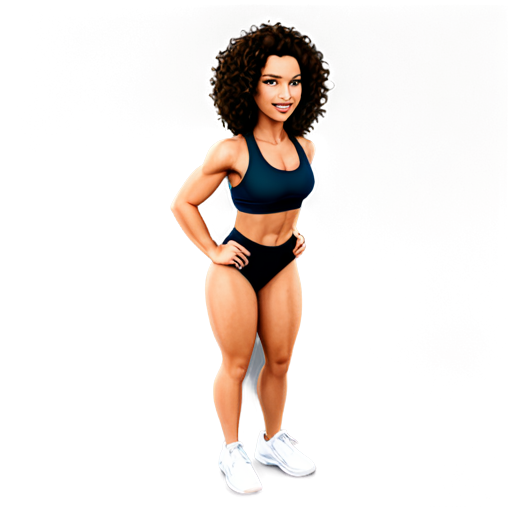 generate an icon of gym curly girl - icon | sticker