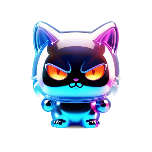 angry space cat logo - icon | sticker