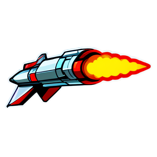 futuristic flat missile - icon | sticker