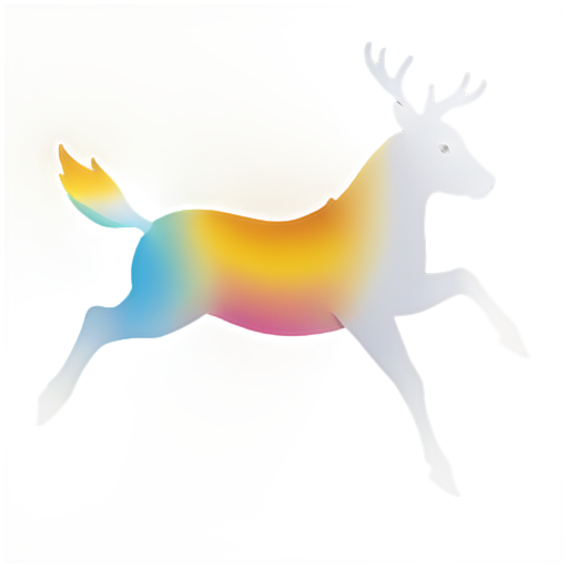 robo deer jumping on a rainbow - icon | sticker