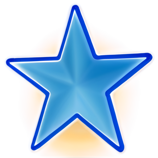 white star with a blue outline, shining - icon | sticker