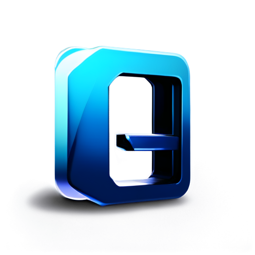 Cyber style, pyqt5 program, technological sense, with q and y letters, blue - icon | sticker