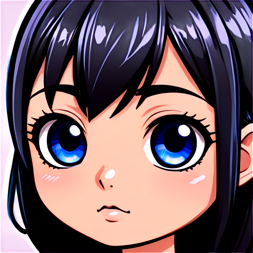 human face, blue and black colored, detailed, detailed draw - icon | sticker