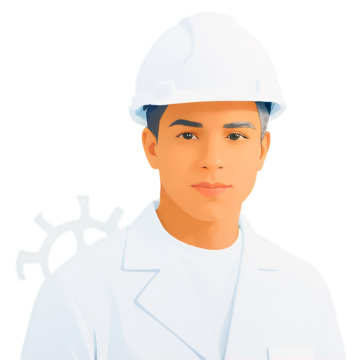 young inventor in the engineering laboratory - icon | sticker