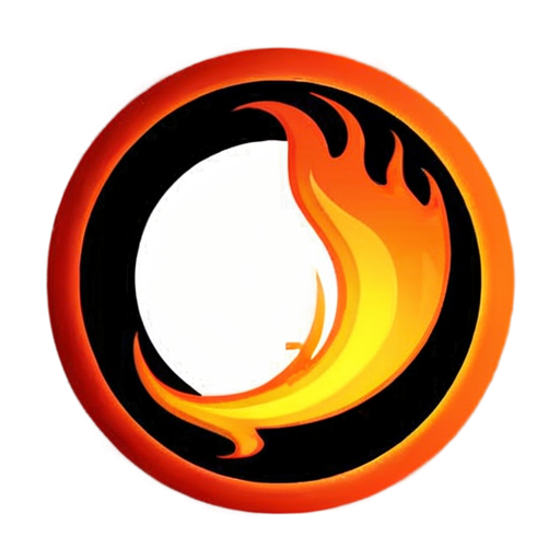 "Design a character logo for an avatar that fits the nickname 'Hell Fire' without using any text. The logo should evoke a sense of intense heat, flames, or fiery passion. Consider incorporating elements that convey power, energy, and a touch of darkness. The logo should be visually striking and memorable, making it perfect for an avatar. Avoid using any text or typography, focusing solely on a symbolic representation of the nickname 'Hell Fire'." - icon | sticker