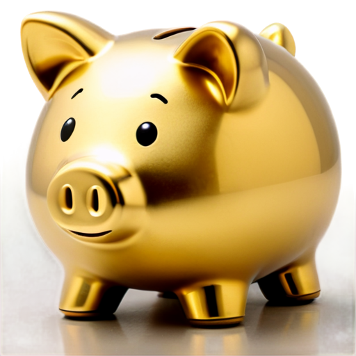 Piggy Bank Body: A gold color (#FFD700) with a black outline for clarity. - icon | sticker
