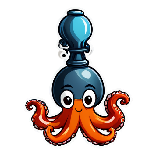 octopus smoke hookah - icon | sticker