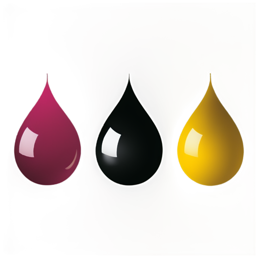 My app is called droplets, it's about calculating ink costs, which come in Black, Magenta, Cyan and Yellow colors - icon | sticker