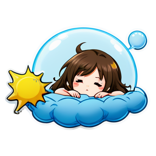 sleeping anime face that blows a bubble from its nose - icon | sticker