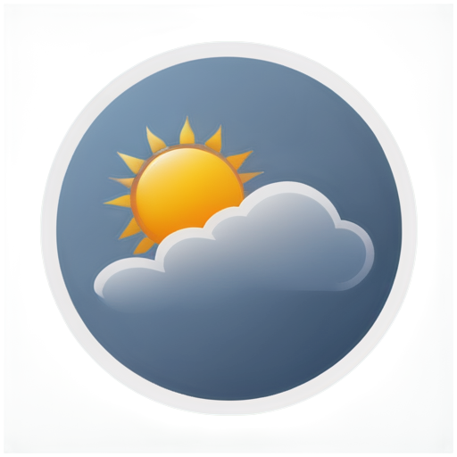 weather app icon. W letter into sun - icon | sticker