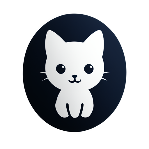 Красивый котик, улыбается, 3-d - icon | sticker