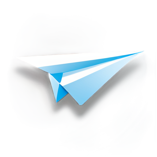 A sleek, modern Telegram icon in light blue and white, where the download arrow is creatively merged with the paper airplane, forming a unified design - icon | sticker