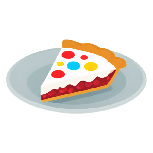 The pie is sprinkled with candies, and a pencil is inserted diagonally on top. - icon | sticker