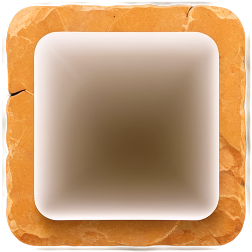 brown stone square icon - icon | sticker