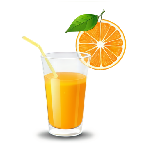 fresh orange juice in cocktail glas with face and orange - icon | sticker