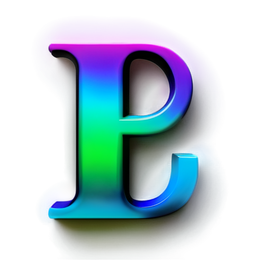 Letter "T", ghosting, colorful gradient - icon | sticker