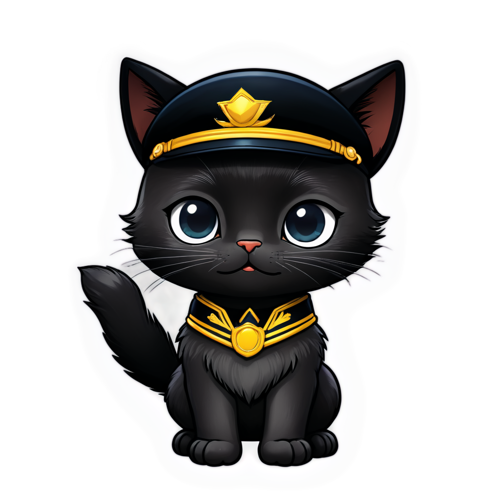 Captain Black Cat - icon | sticker