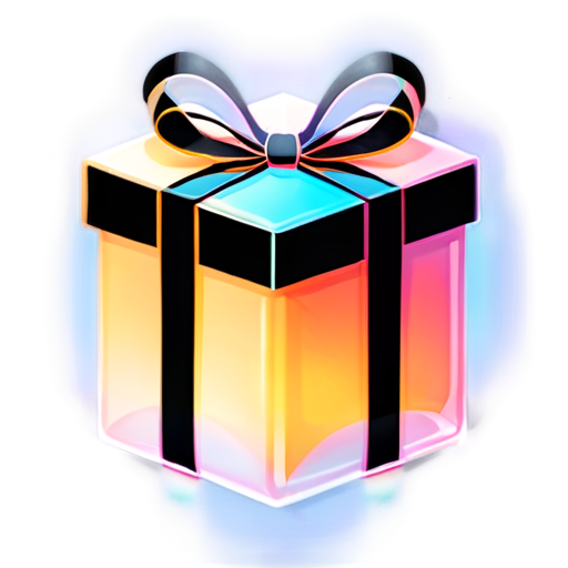 Illustration of an opened gift box with soft light - icon | sticker