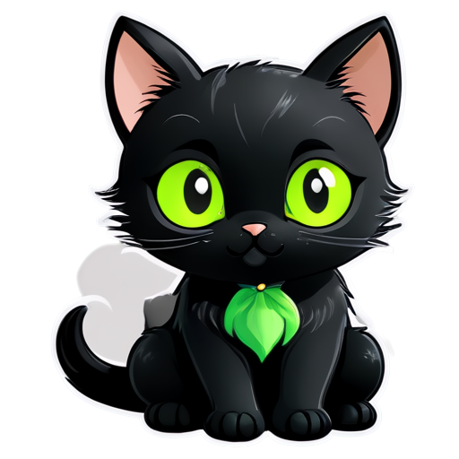 Blackcat with green nose - icon | sticker