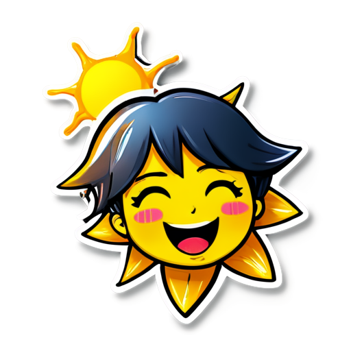 Life is good and filled with joy, the sun is shining - icon | sticker