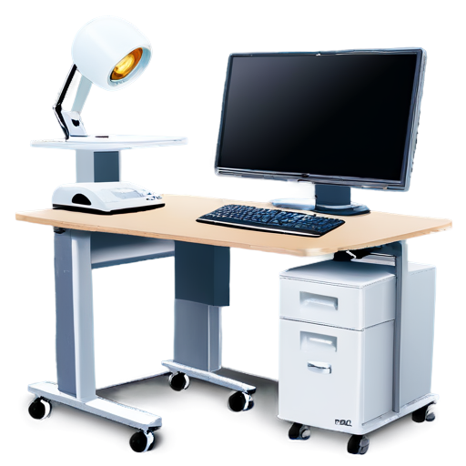 Office Desk, Office Chair, Computer, Projector, Interactive Whiteboard, Printer, Lamp, Charger - icon | sticker