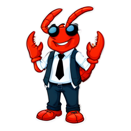 lobster gangster cool - icon | sticker