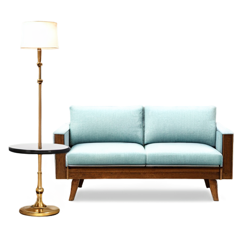 sofa carpet coffee table floor lamp - icon | sticker