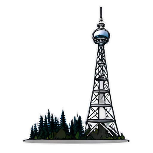 b;ack radio tower - icon | sticker