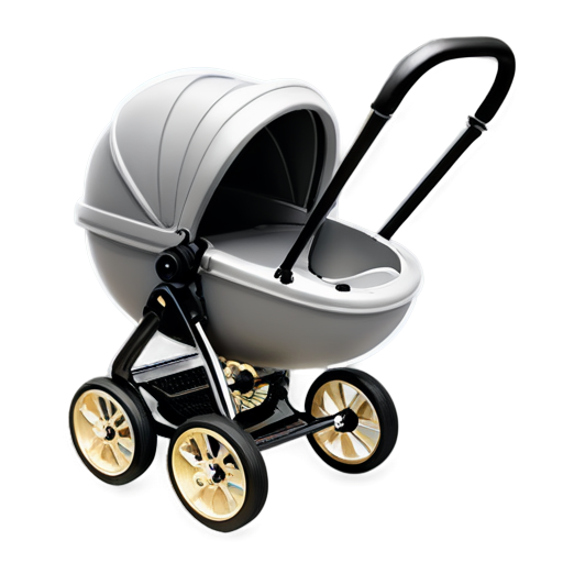 baby egg stroller icon grey no background no 3d - icon | sticker