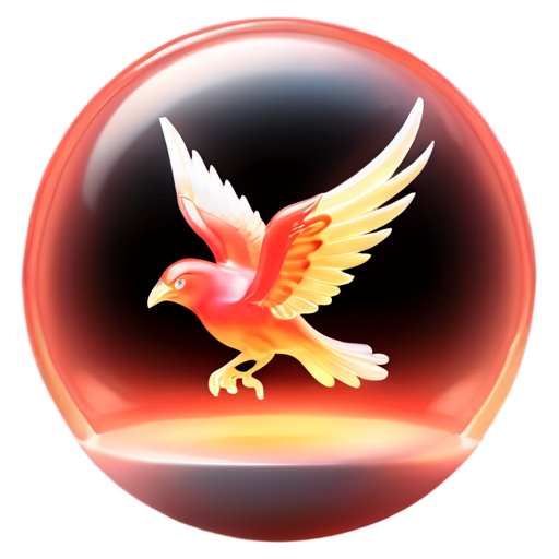 A phoenix-like bird, a one-legged, fiery red bird, symbolizing fire and light, the sacred bird of the Classic of Mountains and Seas - icon | sticker