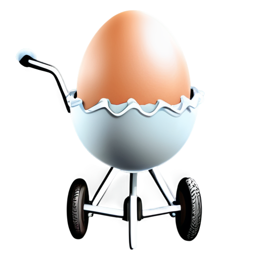 baby egg stroller icon grey no background no 3d - icon | sticker