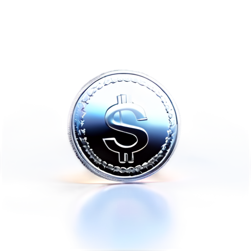 Coin with dollar $ simbol - icon | sticker