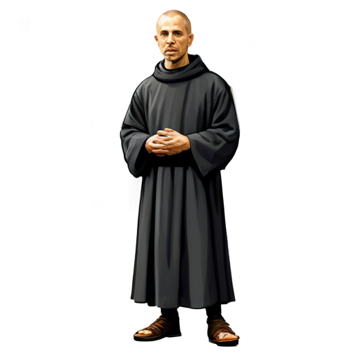 medieval monk, paint style, - icon | sticker