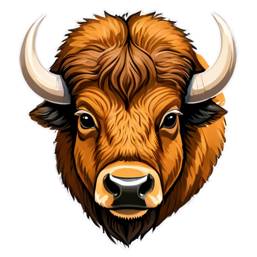 head of a bison - icon | sticker