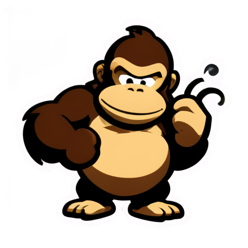 donkey kong smoking sigar - icon | sticker