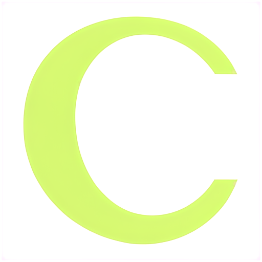 the letter c with leaves and a heart in the vector - icon | sticker