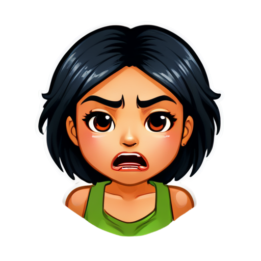 mad emoji holding phone rage crying flashing light red face only - icon | sticker