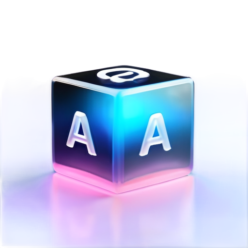 cube letter "A.I." - icon | sticker