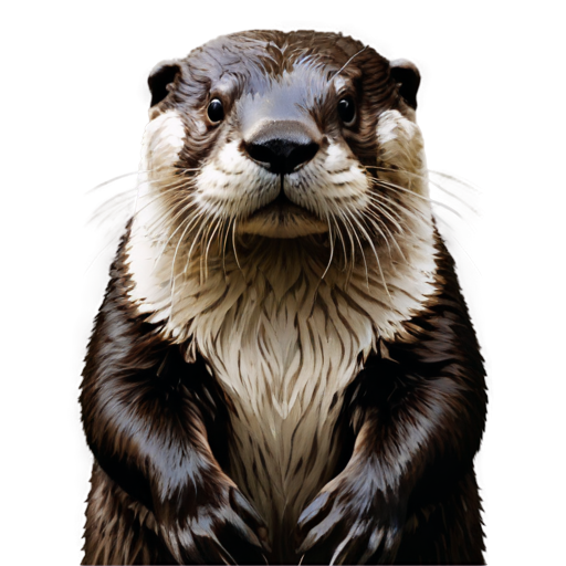 Gestalt picture with an otter - icon | sticker