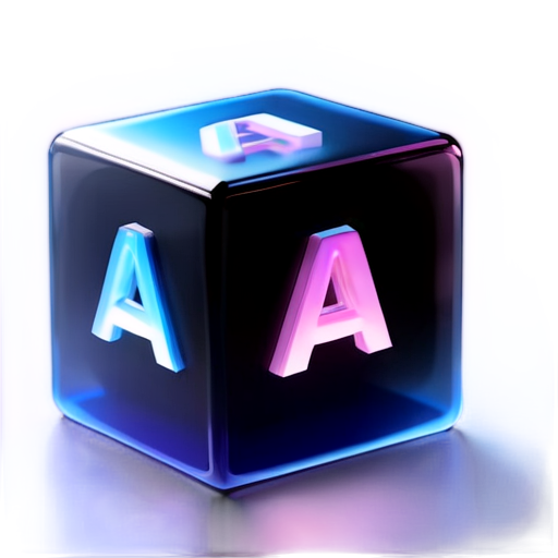 cube letter "A.I." - icon | sticker