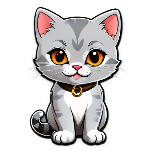 rapper gray cat - icon | sticker