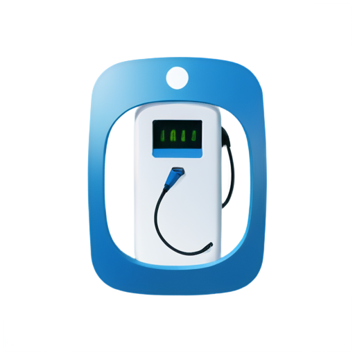 wallbox Charging station electro car, blue, white, sympel, pictogram - icon | sticker