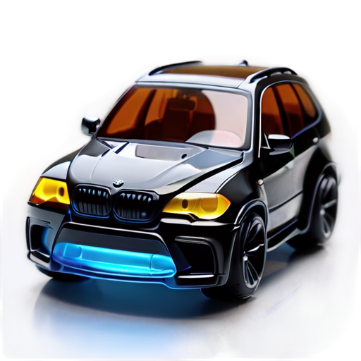 black bmw x5m with long highway as background - icon | sticker