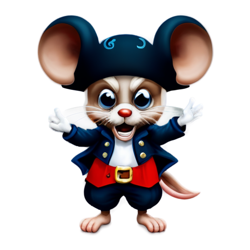 scary creepy pirate mouse emoji - icon | sticker